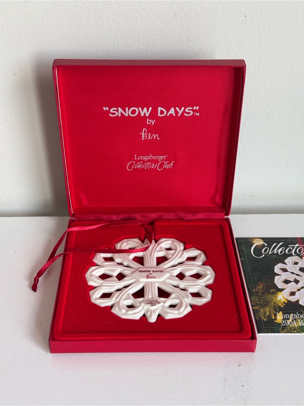 Longaberger Collectors Club Snow Days Ben VTG 2004 Christmas Ornament Snowflake